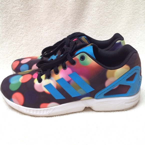 multi colored adidas zx flux